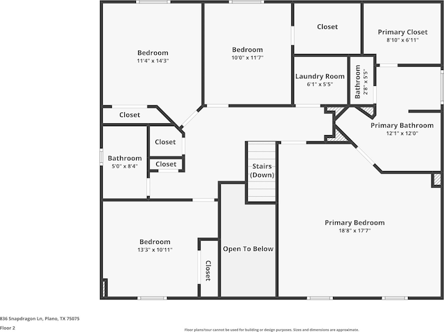 836 Snapdragon Ln, Plano, TX 75075 - view of room layout
