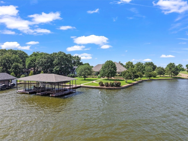 229 Lakeside Dr, Malakoff, TX 75148 - dock with boat lift and a water view