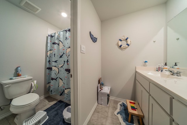756 Loomis Trl, Justin, TX 76247 - full bath featuring vanity, tile patterned flooring, and a shower with curtain