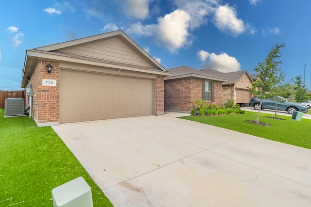 756 Loomis Trl, Justin, TX 76247 - ranch-style home featuring brick siding, a front yard, and driveway