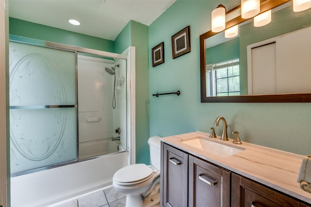 3412 Forest Creek Dr, Fort Worth, TX 76123 - full bath with vanity, combined bath / shower with glass door, and tile patterned flooring