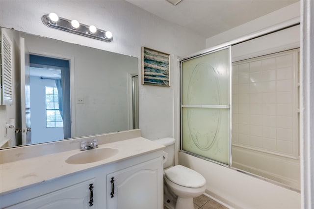 3412 Forest Creek Dr, Fort Worth, TX 76123 - full bath with vanity, shower / bath combination with glass door, and tile patterned flooring