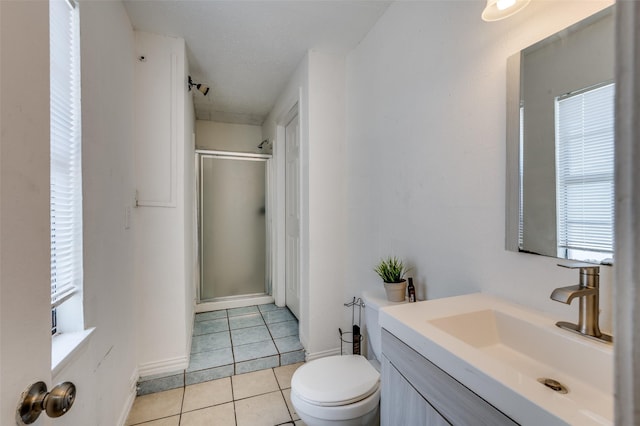 3412 Forest Creek Dr, Fort Worth, TX 76123 - full bathroom featuring a stall shower, vanity, and tile patterned floors