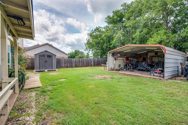 3412 Forest Creek Dr, Fort Worth, TX 76123 - fenced backyard with a shed and a carport