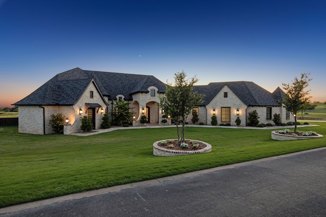 144 Condor Vw, Weatherford, TX 76087 - french country home with a front lawn and stone siding