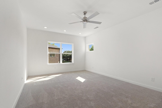 2105 Oak Haven Ct, Garland, TX 75044 - unfurnished room with carpet, recessed lighting, and a ceiling fan