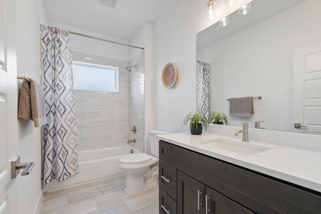 2105 Oak Haven Ct, Garland, TX 75044 - full bathroom featuring vanity and shower / bath combination with curtain