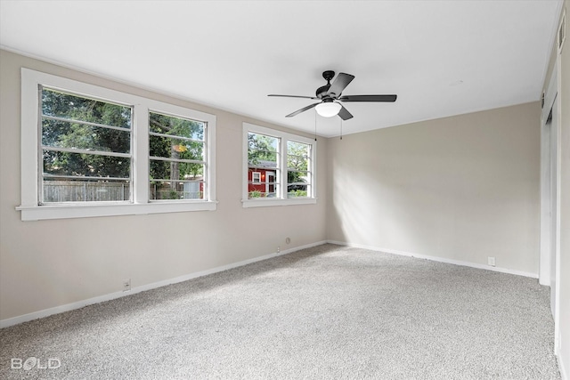 174 Carrollton Ave, Shreveport, LA 71105 - carpeted spare room featuring baseboards and ceiling fan