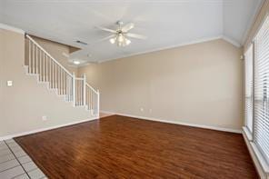 5729 Blackmon Ct, Fort Worth, TX 76137 - unfurnished living room with a ceiling fan and wood finished floors