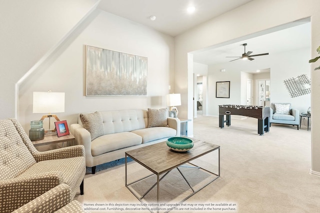 3803 Hidden Cove Ct, Rockwall, TX 75032 - carpeted living area with ceiling fan and recessed lighting