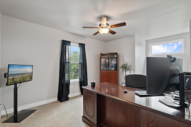 5885 State Highway 160, Whitewright, TX 75491 - office space with a ceiling fan and light colored carpet