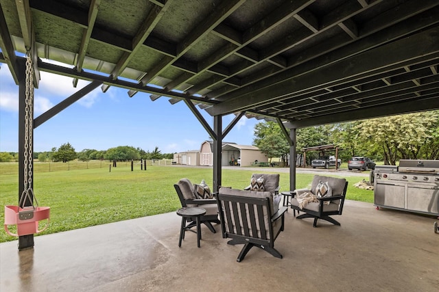 5885 State Highway 160, Whitewright, TX 75491 - view of patio featuring outdoor lounge area and a grill