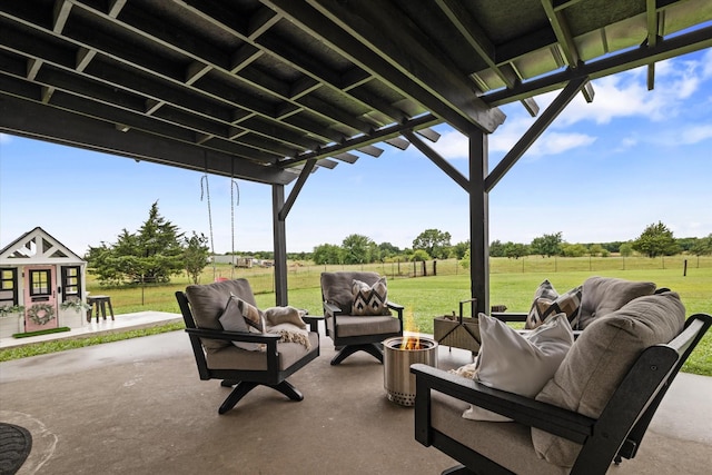 5885 State Highway 160, Whitewright, TX 75491 - view of patio / terrace featuring an outdoor living space