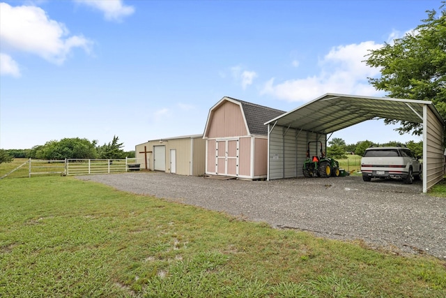5885 State Highway 160, Whitewright, TX 75491 - view of barn featuring gravel driveway and a detached carport