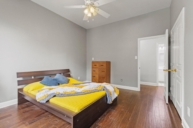 2009 Lake Fork Ct, Denton, TX 76210 - bedroom featuring hardwood / wood-style flooring and a ceiling fan