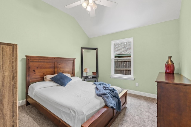 2009 Lake Fork Ct, Denton, TX 76210 - carpeted bedroom featuring lofted ceiling and a ceiling fan