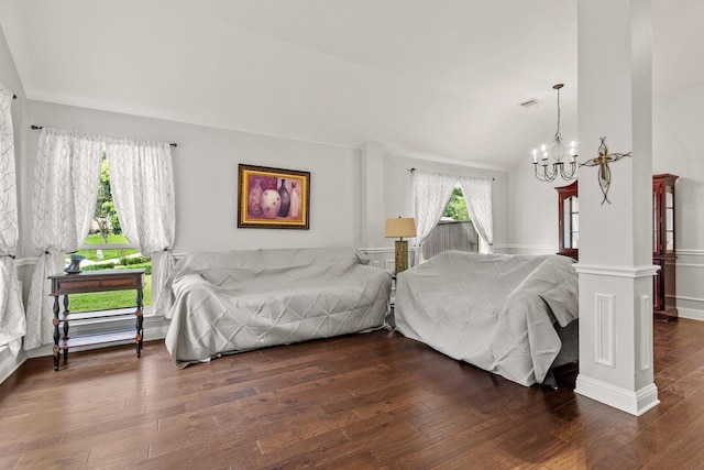 2009 Lake Fork Ct, Denton, TX 76210 - bedroom with wood finished floors and a chandelier