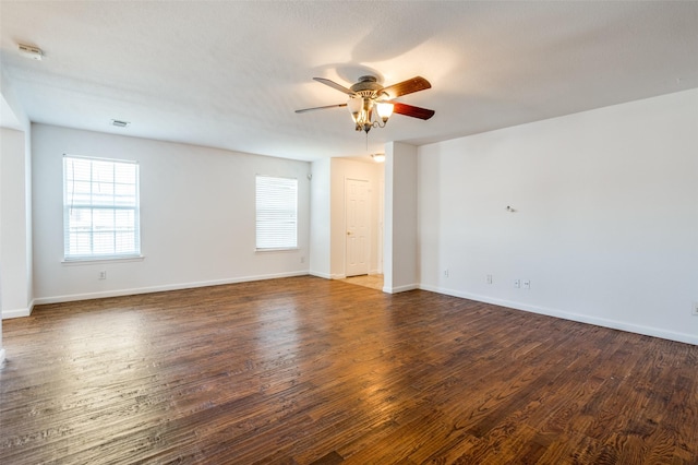 12430 Ridgetop Cir, Frisco, TX 75035 - spare room with a ceiling fan and dark wood-style floors