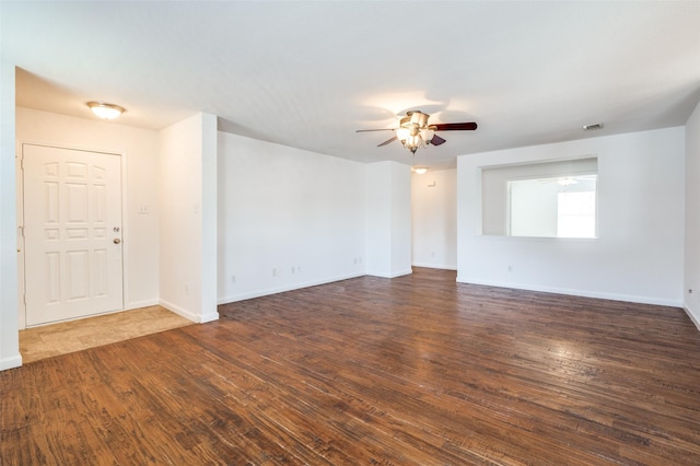12430 Ridgetop Cir, Frisco, TX 75035 - spare room with a ceiling fan and dark wood-style floors