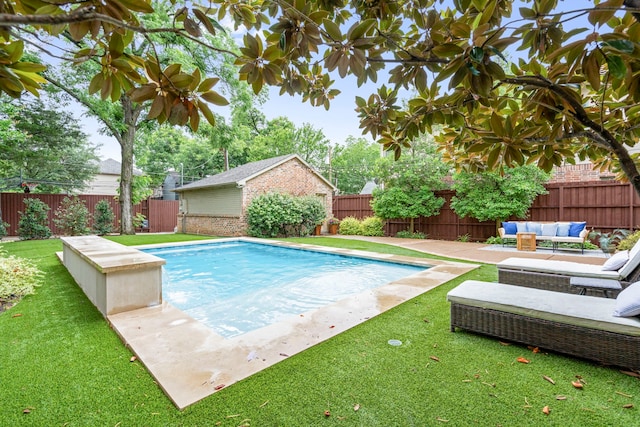 6154 Vickery Blvd, Dallas, TX 75214 - view of pool featuring outdoor lounge area, a fenced backyard, and a patio area