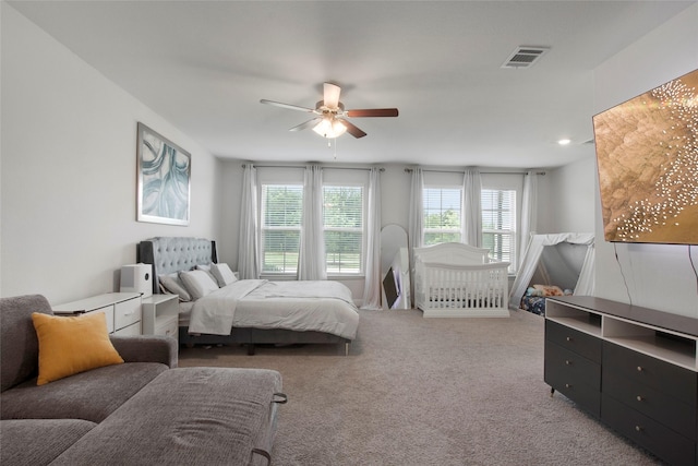 11504 Dawn Mist Dr, Frisco, TX 75035 - bedroom featuring multiple windows, carpet flooring, and ceiling fan