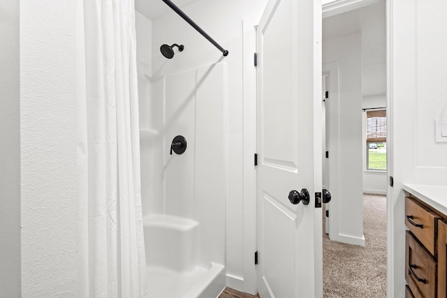 293 Private Road 36008, Honey Grove, TX 75446 - bathroom with a shower with shower curtain and vanity
