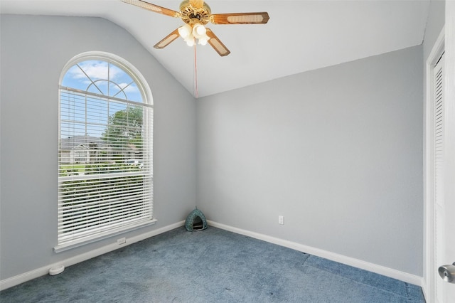 1801 Bent Brook Dr, Mesquite, TX 75181 - unfurnished room with carpet floors, lofted ceiling, and ceiling fan