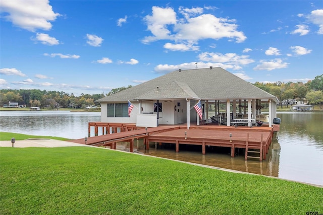 13735 Peninsula Rd, Whitehouse, TX 75791 - dock area featuring a water view and a yard