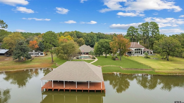 13735 Peninsula Rd, Whitehouse, TX 75791 - dock area featuring a water view and a yard