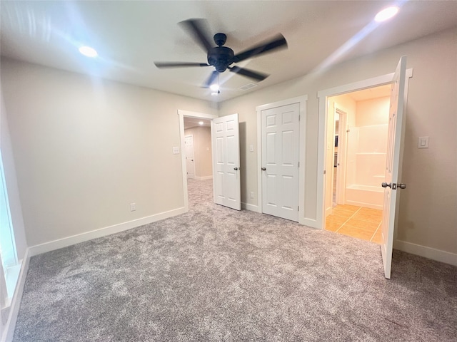 104 Kimberly St, Sulphur Springs, TX 75482 - unfurnished bedroom featuring carpet flooring, a ceiling fan, and recessed lighting
