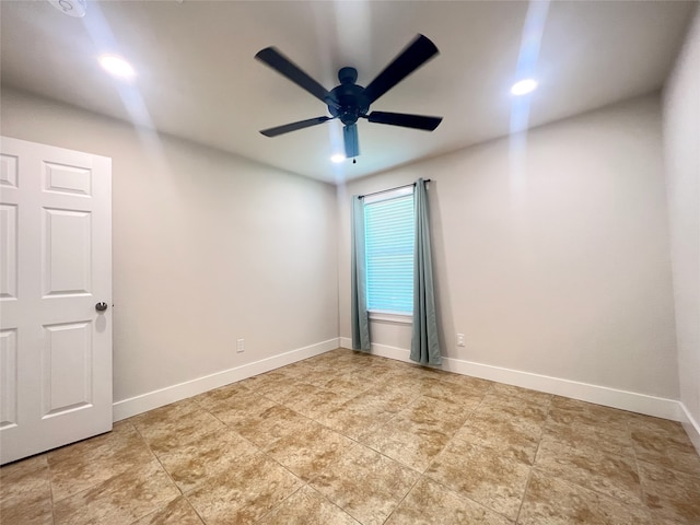 104 Kimberly St, Sulphur Springs, TX 75482 - unfurnished room featuring a ceiling fan and recessed lighting