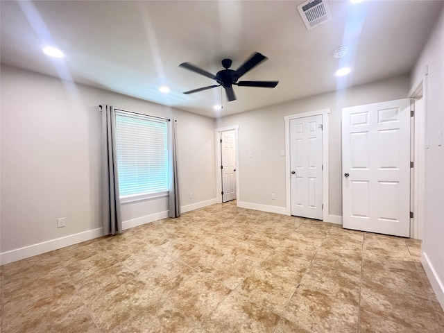 104 Kimberly St, Sulphur Springs, TX 75482 - unfurnished bedroom with recessed lighting, a ceiling fan, and multiple closets