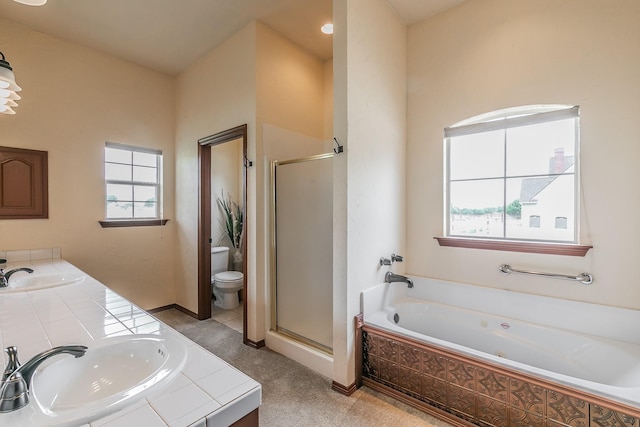 3148 Fm 66, Waxahachie, TX 75167 - full bathroom with a whirlpool tub, a shower stall, and double vanity