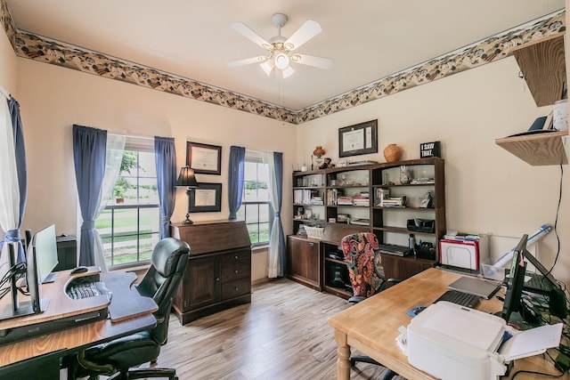 3148 Fm 66, Waxahachie, TX 75167 - office with light wood-style floors and ceiling fan