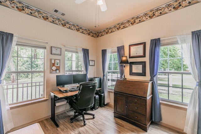 3148 Fm 66, Waxahachie, TX 75167 - office featuring light wood finished floors and ceiling fan