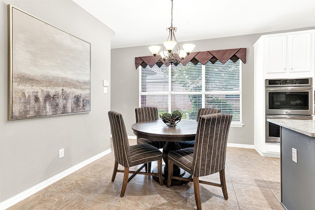 4512 Greenfield Dr, Richardson, TX 75082 - dining room featuring a chandelier and light tile patterned floors