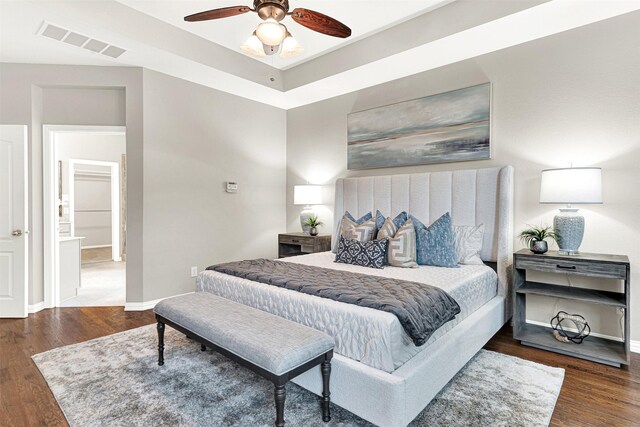 4512 Greenfield Dr, Richardson, TX 75082 - bedroom featuring wood finished floors and ceiling fan