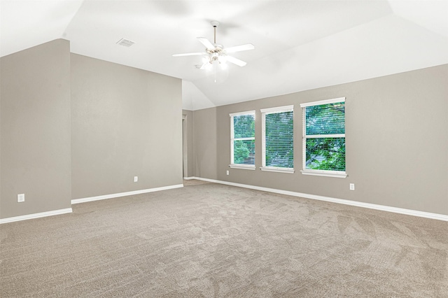 4512 Greenfield Dr, Richardson, TX 75082 - empty room with lofted ceiling, ceiling fan, and carpet