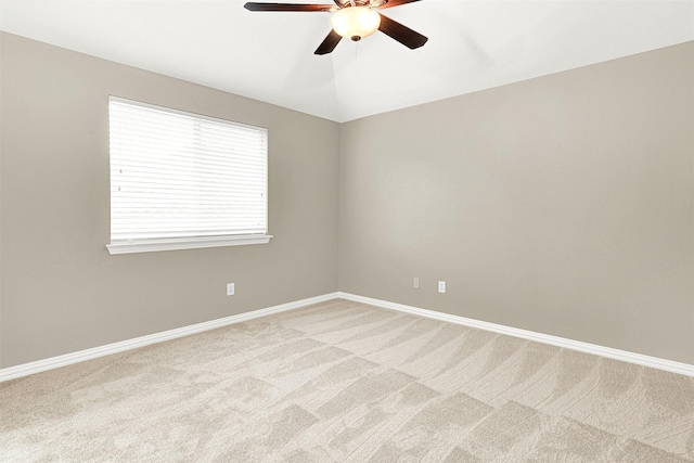 4512 Greenfield Dr, Richardson, TX 75082 - spare room with light carpet, a ceiling fan, and vaulted ceiling