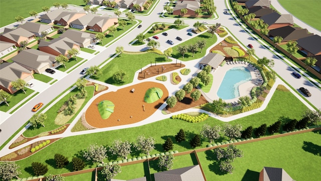 7008 Trestle St, Fort Worth, TX 76036 - aerial perspective of suburban area with a pool area