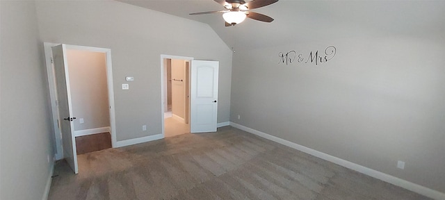 912 Newberry Ln, Royse City, TX 75189 - unfurnished bedroom featuring vaulted ceiling, carpet, and ceiling fan