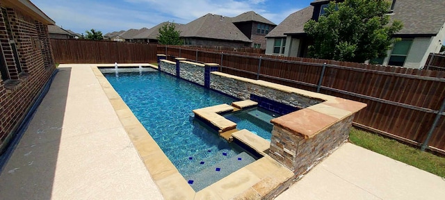 912 Newberry Ln, Royse City, TX 75189 - view of pool with a fenced backyard, a residential view, and a pool with connected hot tub