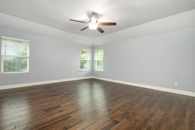 838 Bear Branch Ct, Rockwall, TX 75087 - empty room with dark wood-style flooring and a ceiling fan