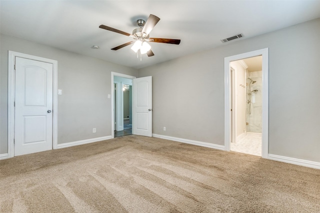 11329 Mccree Rd, Dallas, TX 75238 - unfurnished bedroom with carpet, connected bathroom, and ceiling fan