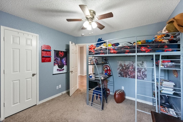 2213 Laura Elizabeth Trl, Mansfield, TX 76063 - carpeted bedroom with a textured ceiling and ceiling fan