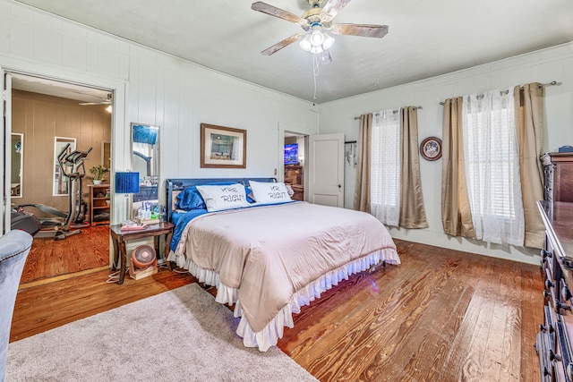 509 W Reynosa Ave, De Leon, TX 76444 - bedroom with wood finished floors and ceiling fan