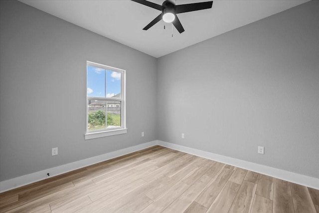 13017 Rainier, Woodway, TX 76712 - empty room featuring ceiling fan and light wood finished floors