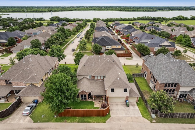 4105 Claridge Ter, Garland, TX 75043 - aerial perspective of suburban area featuring a large body of water