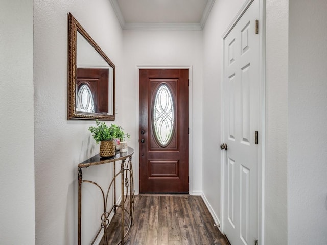 400 Autry Blvd, Gunter, TX 75058 - entryway featuring dark wood-style flooring and crown molding
