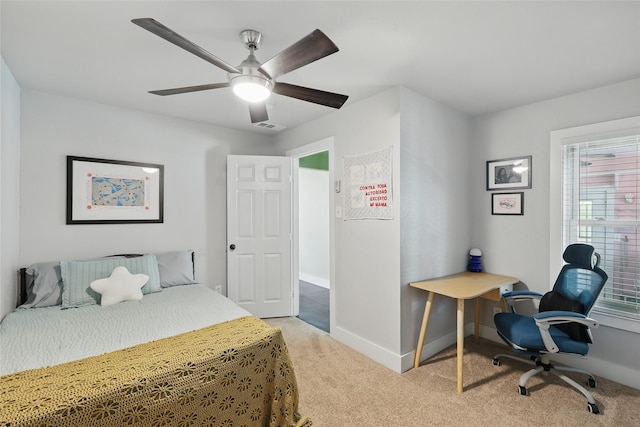 209 Walnut St, Sanger, TX 76266 - bedroom with light colored carpet and ceiling fan
